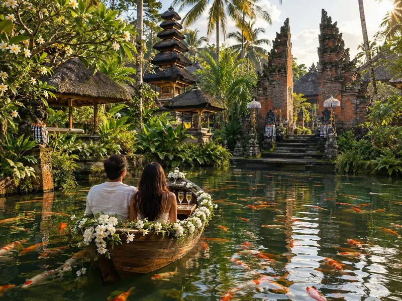 Koi-Boot für Zwei im Kamandalu, Ubud